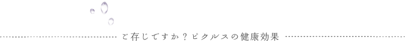 ご存じですか？ピクルスの健康効果