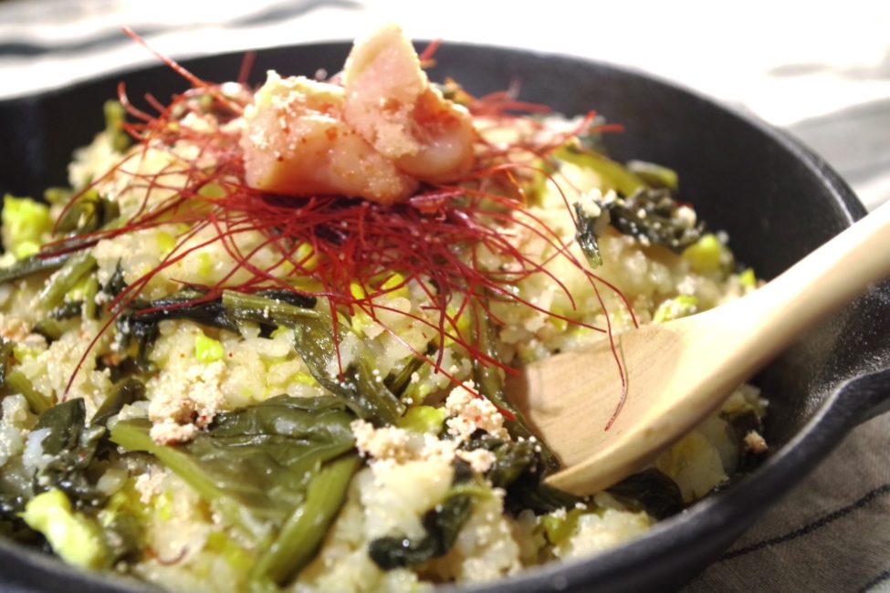《すぐき菜のピクルス》と明太子の和風炒飯